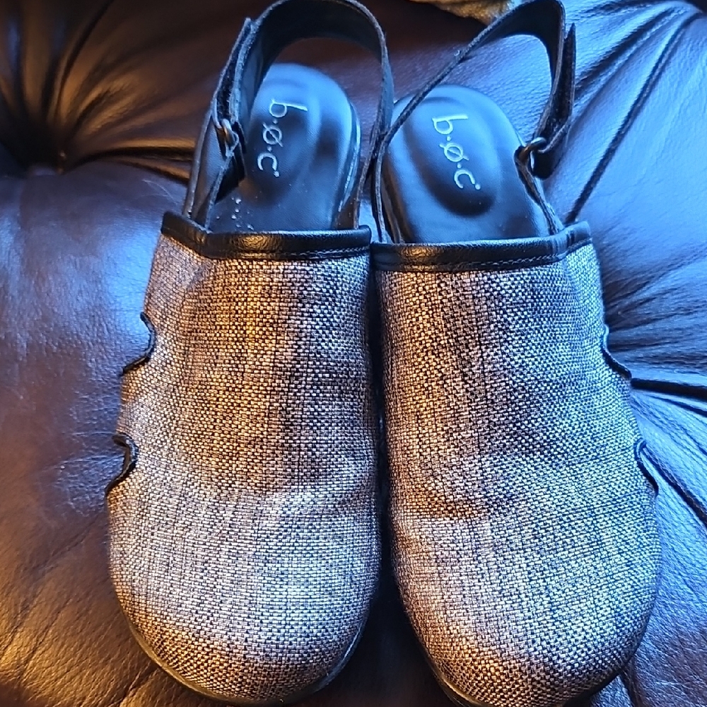 b.o.c. Woven Slingback Sandals - Black and Brown